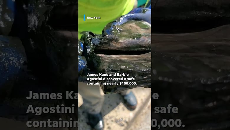 Couple finds almost $100K inside a muddy safe while magnet fishing #Shorts