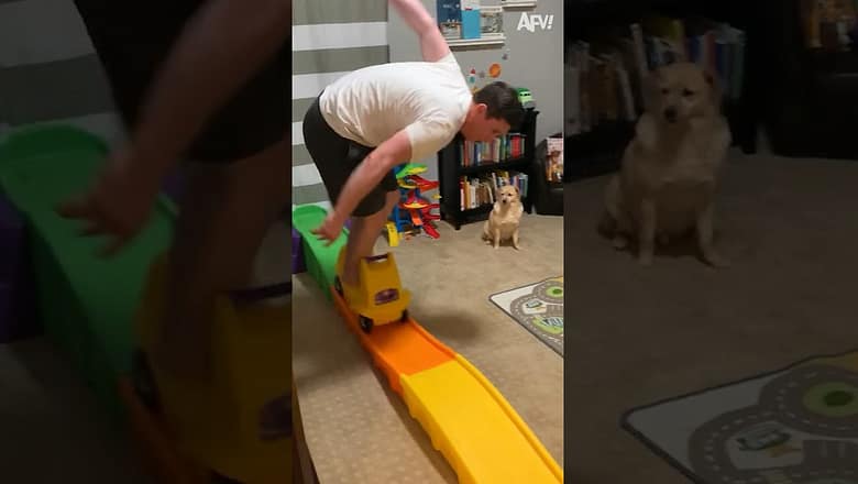 Dad, that toy is not for you ππ #shorts #slide #fail #dad #funny