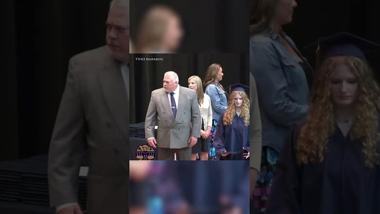Parent shoves superintendent at graduation #Shorts