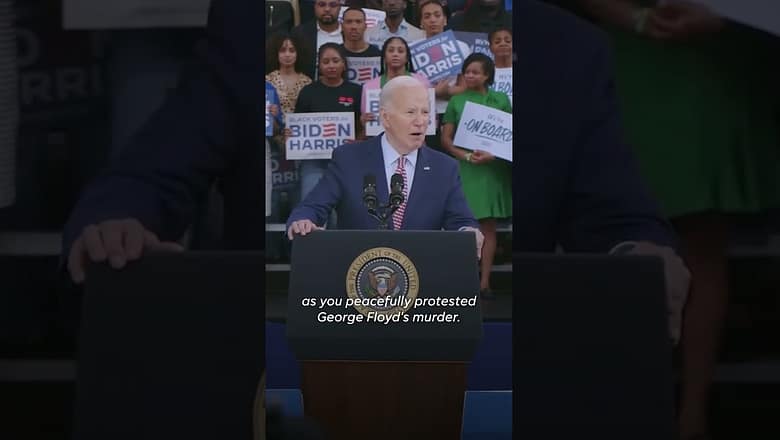 Watch: Biden attacks Trump for controversial past on race #Shorts