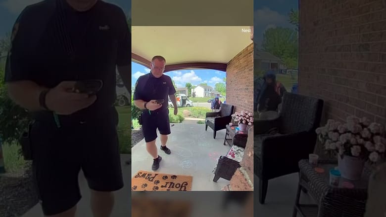 Watch: Porch pirate nabs Apple Watch in front of FedEx delivery driver #Shorts