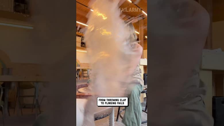 Artist Spills Drink Doing Pottery