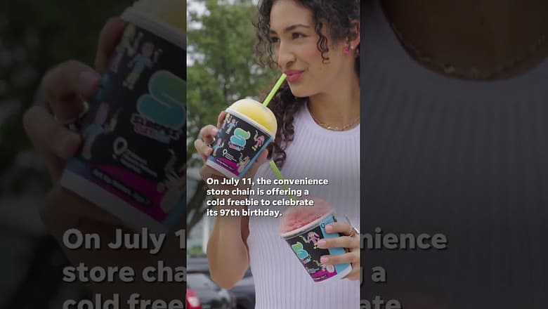 National Slurpee Day: 7-Eleven offers cold freebie for 97th birthday #Shorts
