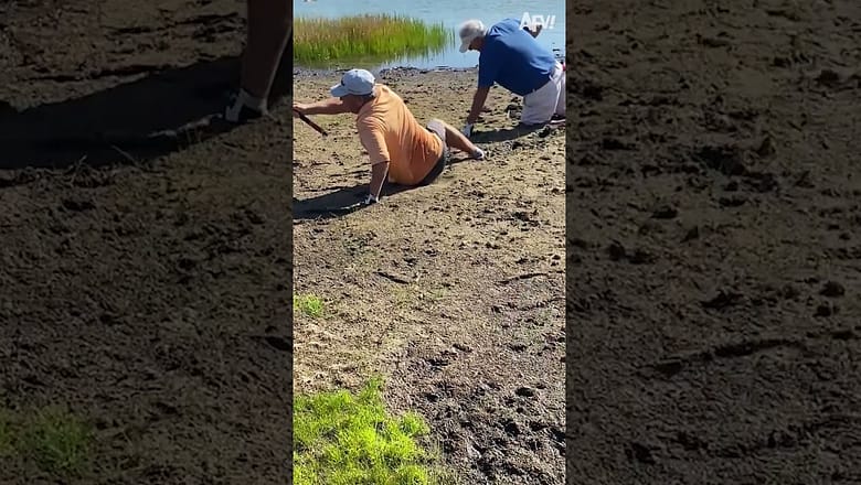 Almost there, just keep going 🥾 #shorts #friends #muddy #fail #humor