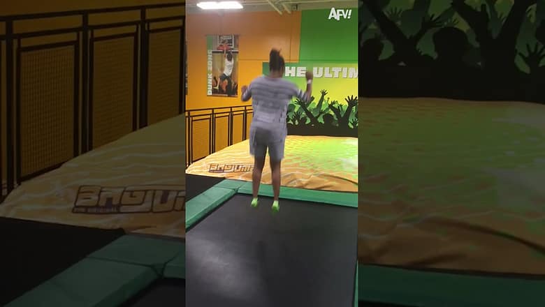 Failing with style 🤸♀ #shorts #trampoline #fail #humor