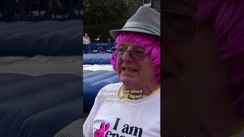 It’s all gravy! Wrestlers get soaked in Gravy Wrestling Championships. #Shorts