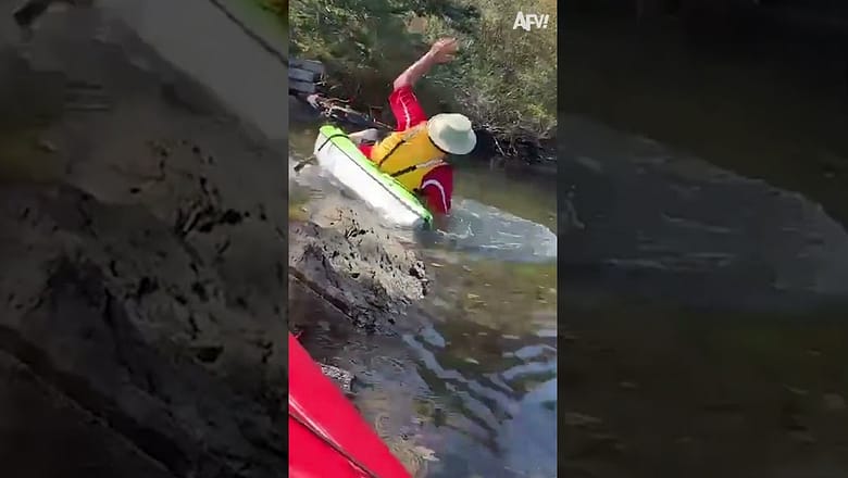 Kayaks: friend or foe? πΆ #shorts #kayak #fail #humor