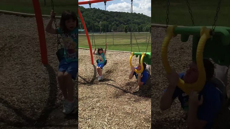 That swing needs some maintenance π€ #shorts #swing #playground #fun