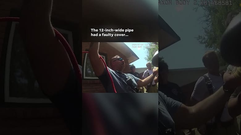 Watch: Responders rescue toddler from pipe using makeshift pull system #Shorts