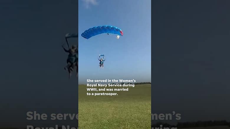 Watch this 102-year-old celebrate birthday with sky dive jump #Shorts