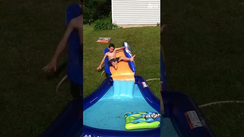 Water slide difficulty: Level 10 #shorts #slide #summer #funny #funny
