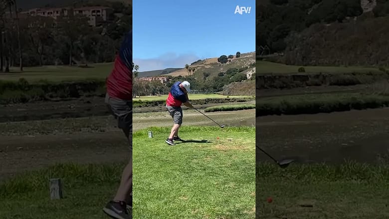 When you swing a little too hard β³ #shorts #golf #swing #fail