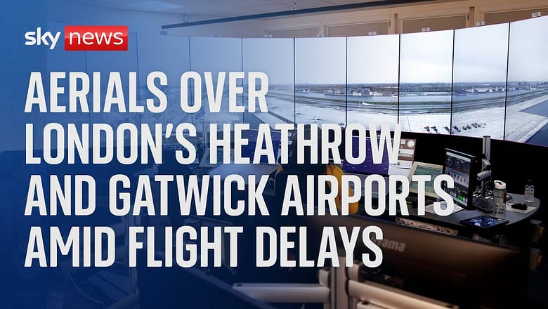 Aerials over London’s Heathrow and Gatwick airports amid delays