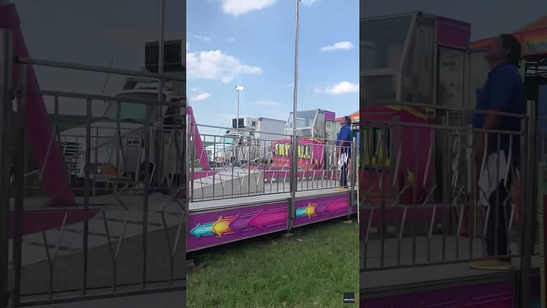 Cell phone saved after carnival worker’s quick-reacting catch #Shorts