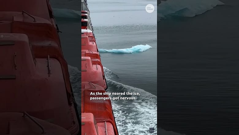 Watch: Cruise ship hits chunk of floating ice #Shorts
