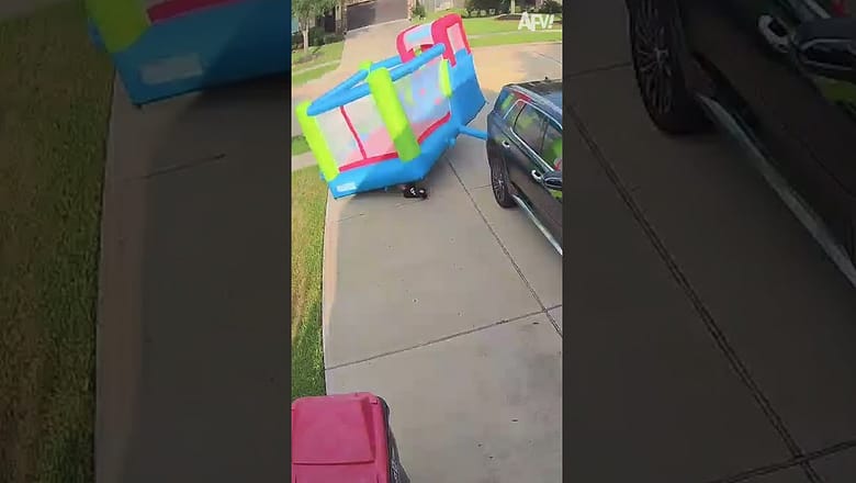 Who parked that in the driveway? π #afv #funny #fail