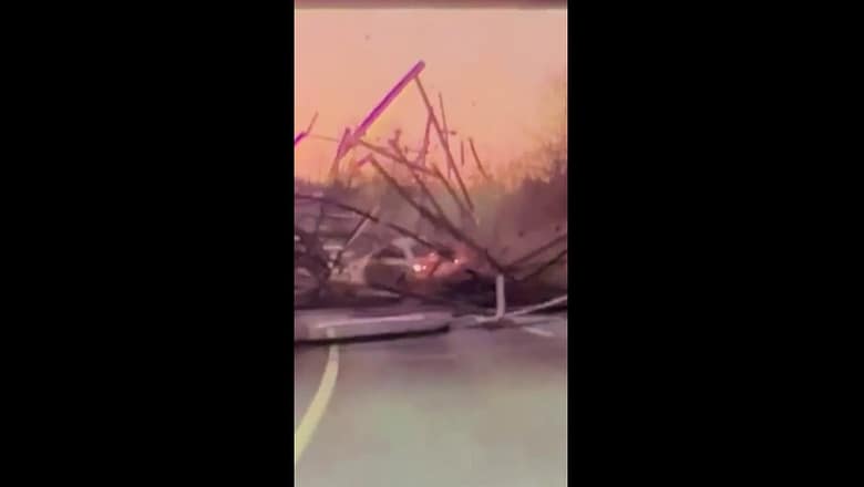 Dashcam: Lumber slams into car on busy road after coming loose #Shorts