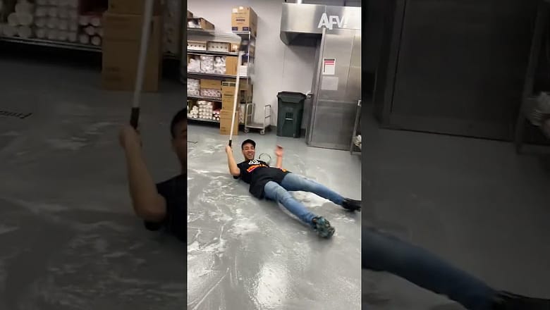 America slips on Dunkin’ #afv #funny #fail #shorts
