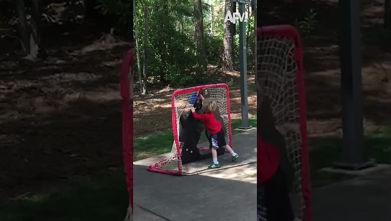 He belongs on a pro hockey team ASAP π #afv #nhlplayoffs #hockey #funny #shorts