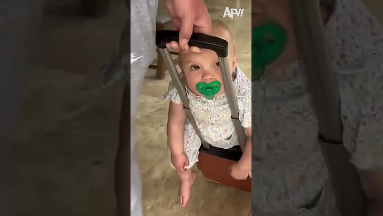 Luggage and baby carriage all in one! π€£ #funny #afv #shorts