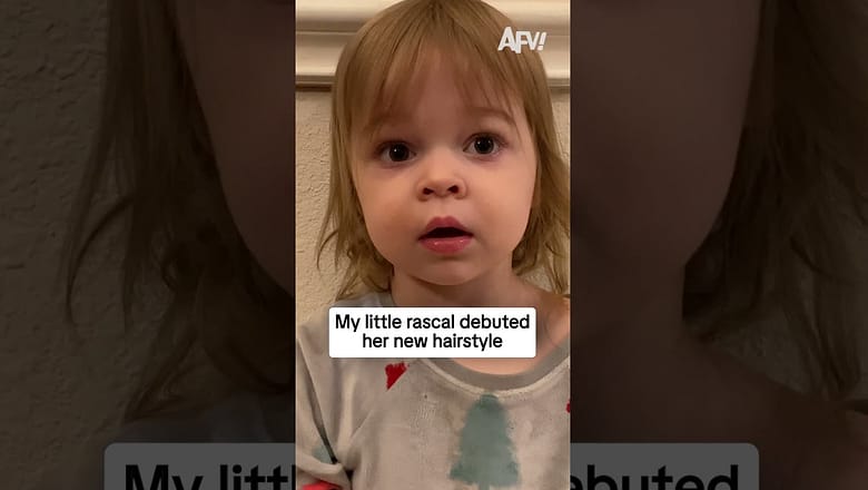 My little rascal debuted her new hairstyle
