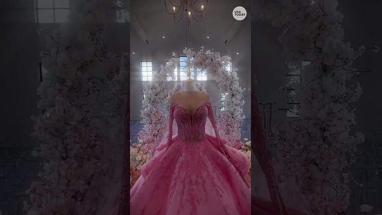 See Monaleo’s heart-stopping pink wedding gown #Shorts