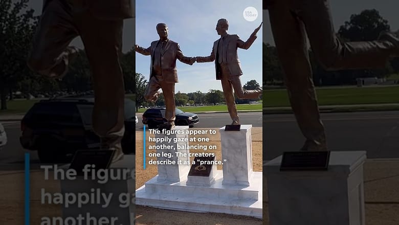Trump and Epstein statue mysteriously appears in Washington DC #Shorts