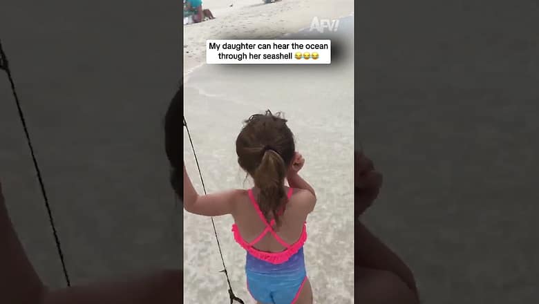 My daughter can hear the ocean through her seashell πππ