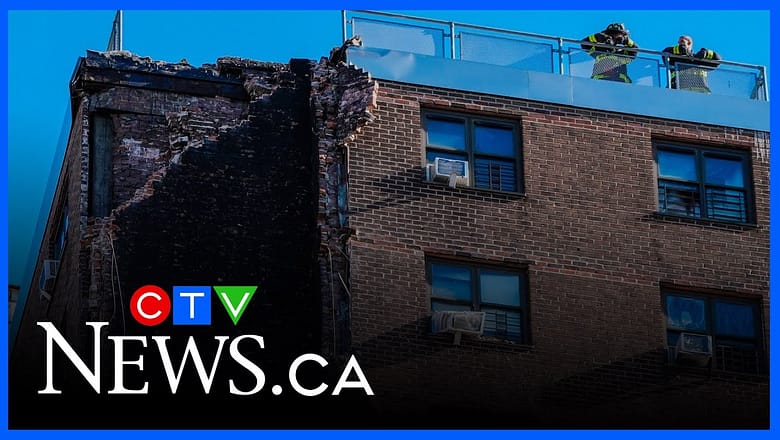 Portion of New York high-rise building collapses, no injuries reported