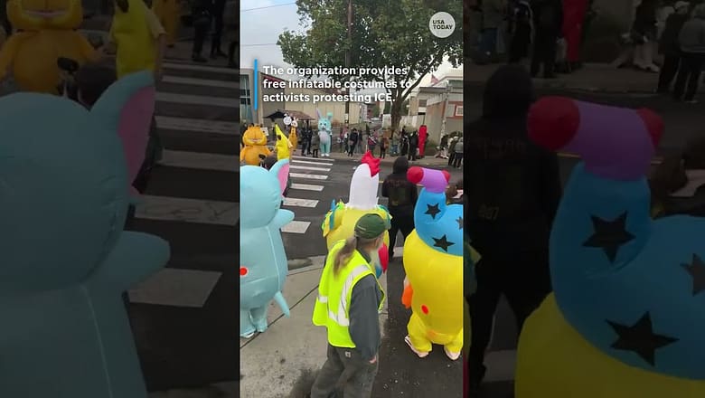 Portland activist uses inflatable costumes to shift protest narratives