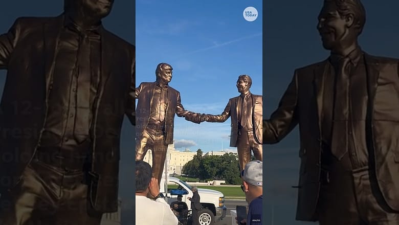 Trump and Epstein statue returns to National Mall