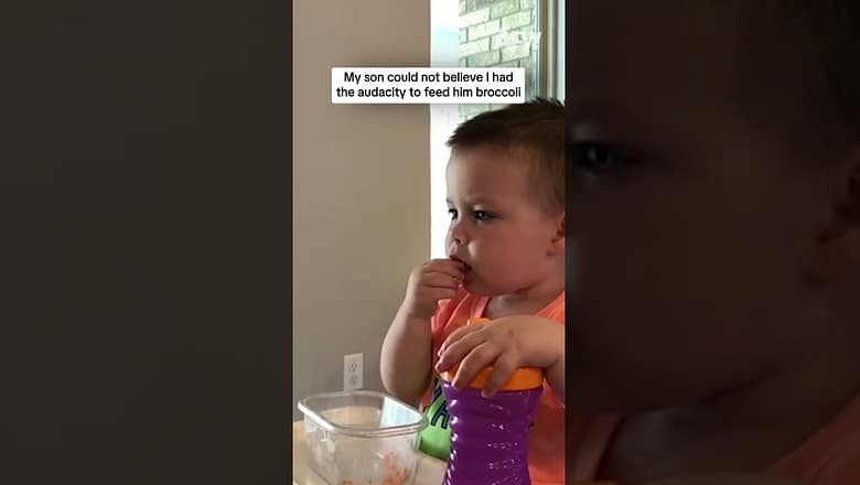 My son could not believe I had the audacity to feed him broccoli