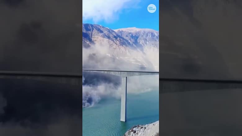 Watch the dramatic moment Hongqi bridge collapses in Sichuan, China