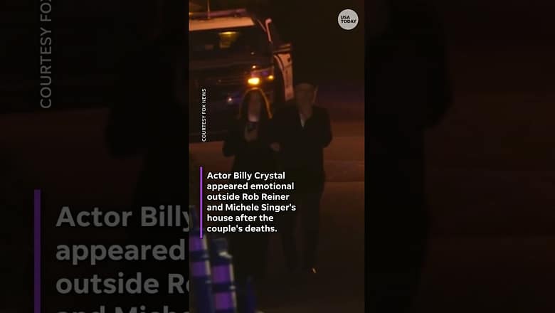 Billy Crystal outside Rob Reiner’s home following his death