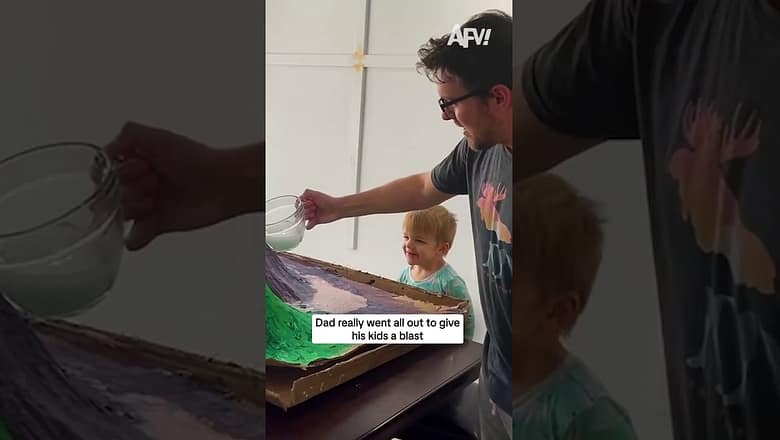 Dad really went all out to give his kids a blast