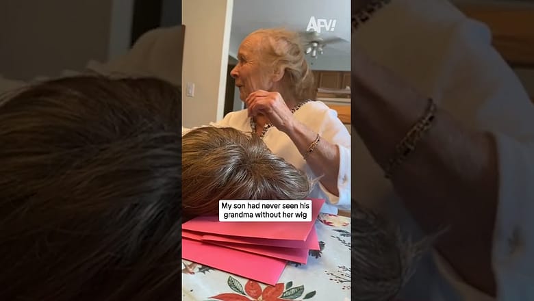 My son had never seen his grandma without her wig