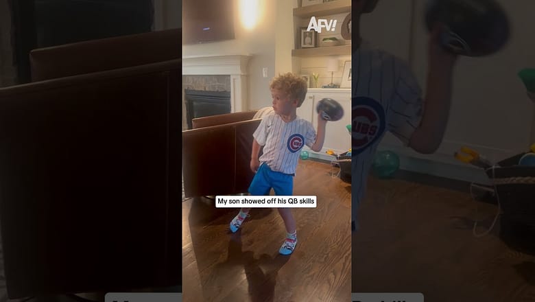 My son showed off his QB skills