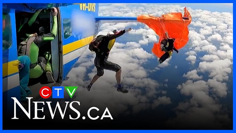 Skydiving gone wrong | Parachute opens preemptively, slams parachutist into plane’s tail wing