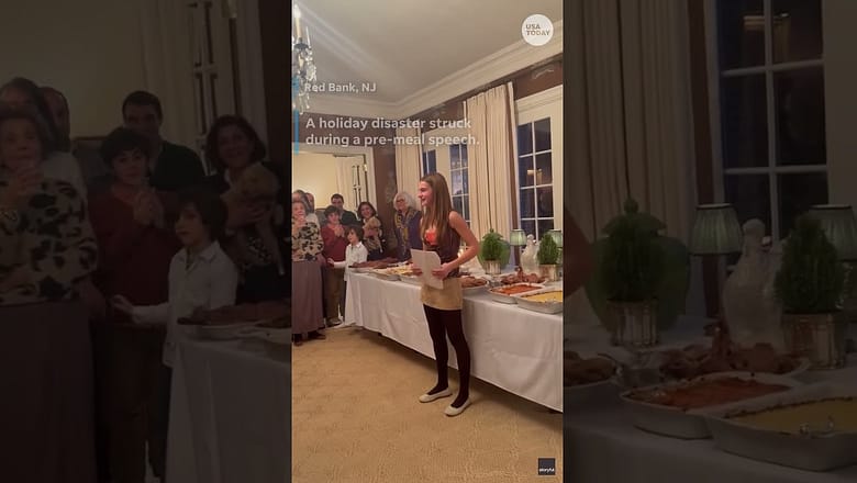 Thanksgiving feast hits the floor causing holiday havoc #Shorts