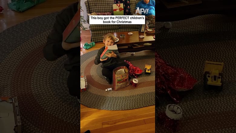 This boy got the PERFECT children’s book for Christmas