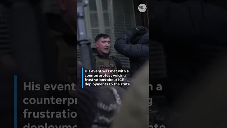 Conservative influencer Jake Lang escorted from Minneapolis protest