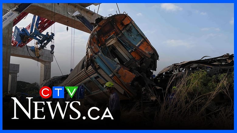 Dozens dead after construction crane collapses onto moving train in Thailand