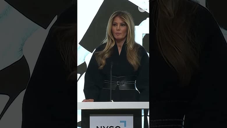 First Lady Melania Trump promotes her movie at NY stock exchange