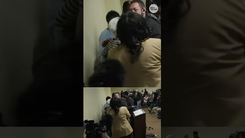 Man sprays Rep. Ilhan Omar with unknown substance during town hall