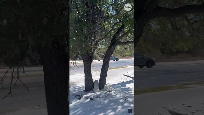 Vehicle spins out of control down icy road. See how it stops.