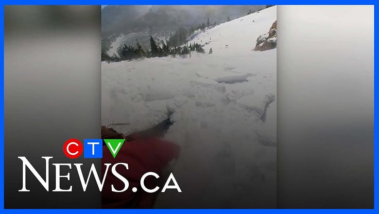 Warning: Watch the terrifying moment a skier is briefly buried in avalanche