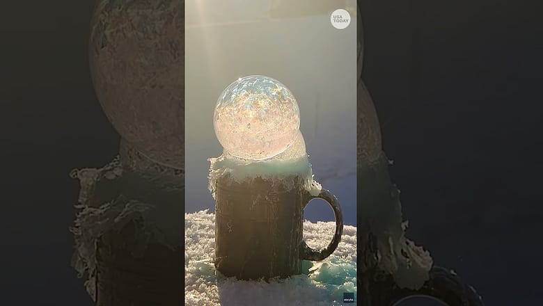 Watch soap bubbles crystallize in chilly weather. See how fast.