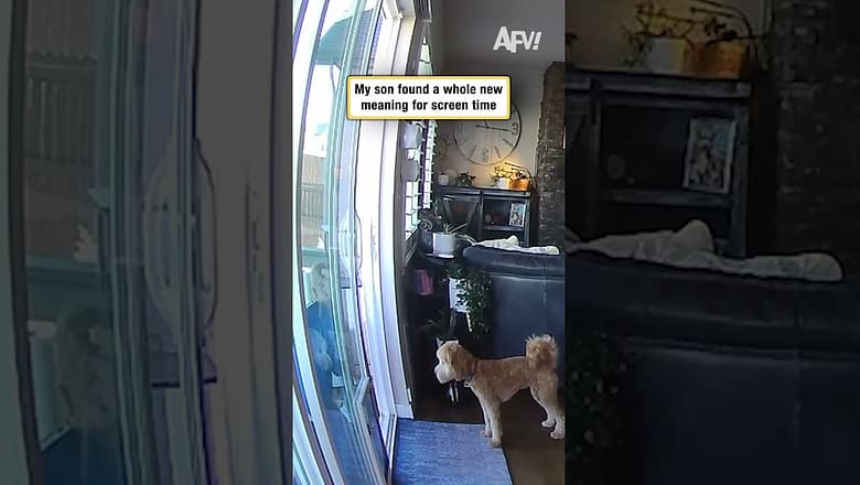 My son found a whole new meaning for screen time
