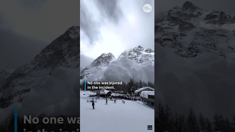 Powerful avalanche in Italy envelopes skiers in wall of snow