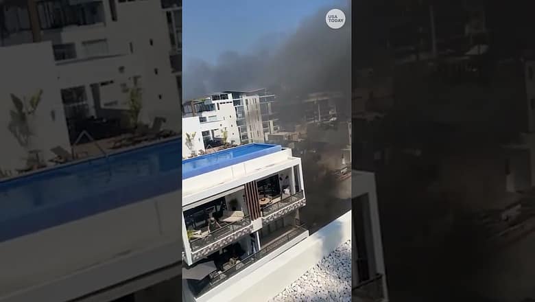 Tourist records unrest in Mexico after cartel leader killing